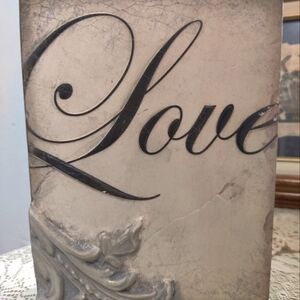 Sid Dickens Black and White "Love" Plaque